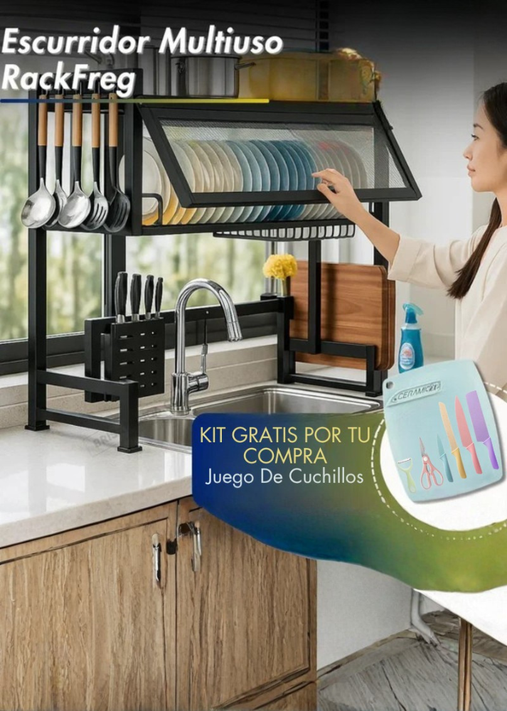 Escurridor Multiuso + Kit De Regalo Juego De Cuchillos